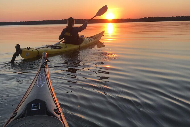 PRIVATE Sunset Kayaking in Stockholm Archipelago Nature Reserve - Gear Included Means You Can Focus on the Water