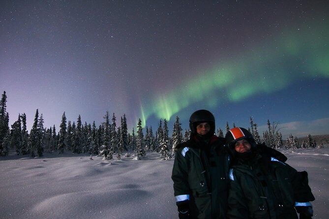 Snowmobile Aurora Expedition with dinner - The snowmobile portion: forests, frozen lakes, and driver swaps