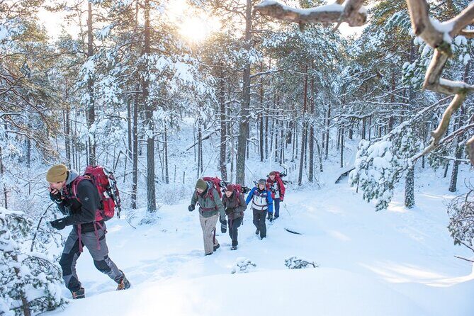 Snowshoe Winter Hike from Stockholm - Frozen lakes crossing: the part to take seriously (and trust the guide)